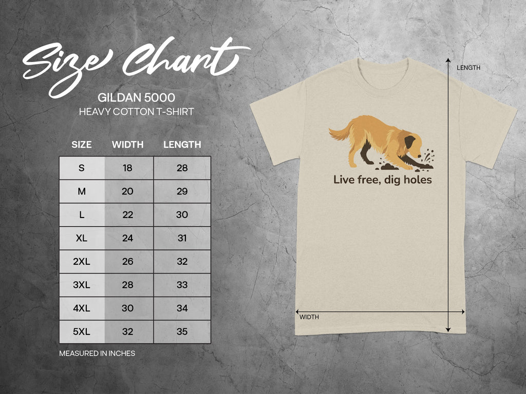 Live Free Dig Holes T-shirt for Dog Lovers