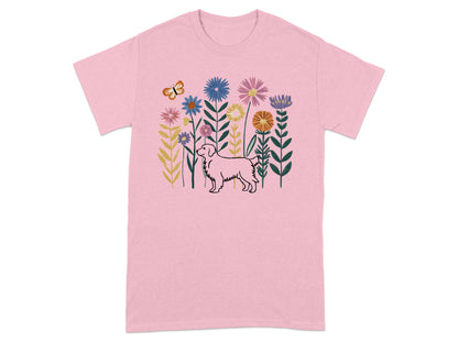 Colorful Floral Dog Graphic T-Shirt product type