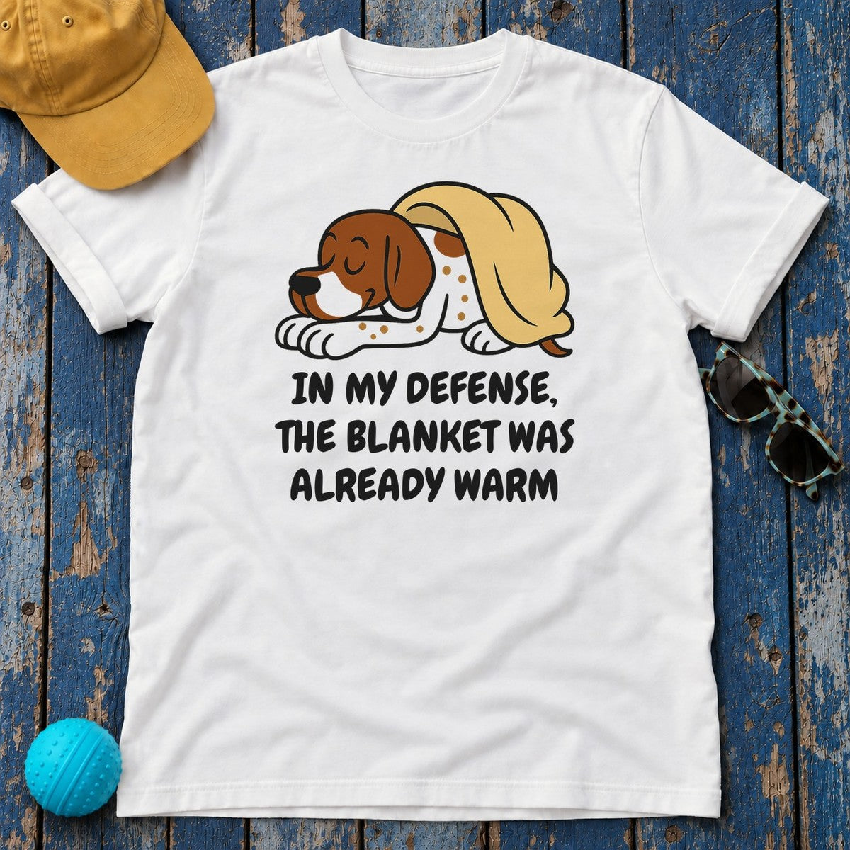 German Shorthaired Pointer Blanket Was Already Warm Tee in White