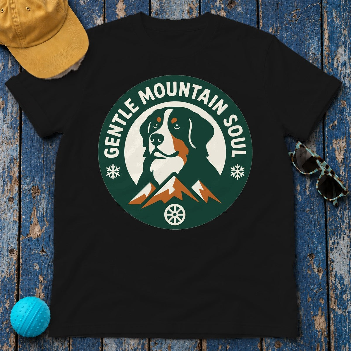 Gentle Mountain Soul Bernese T-Shirt in Black