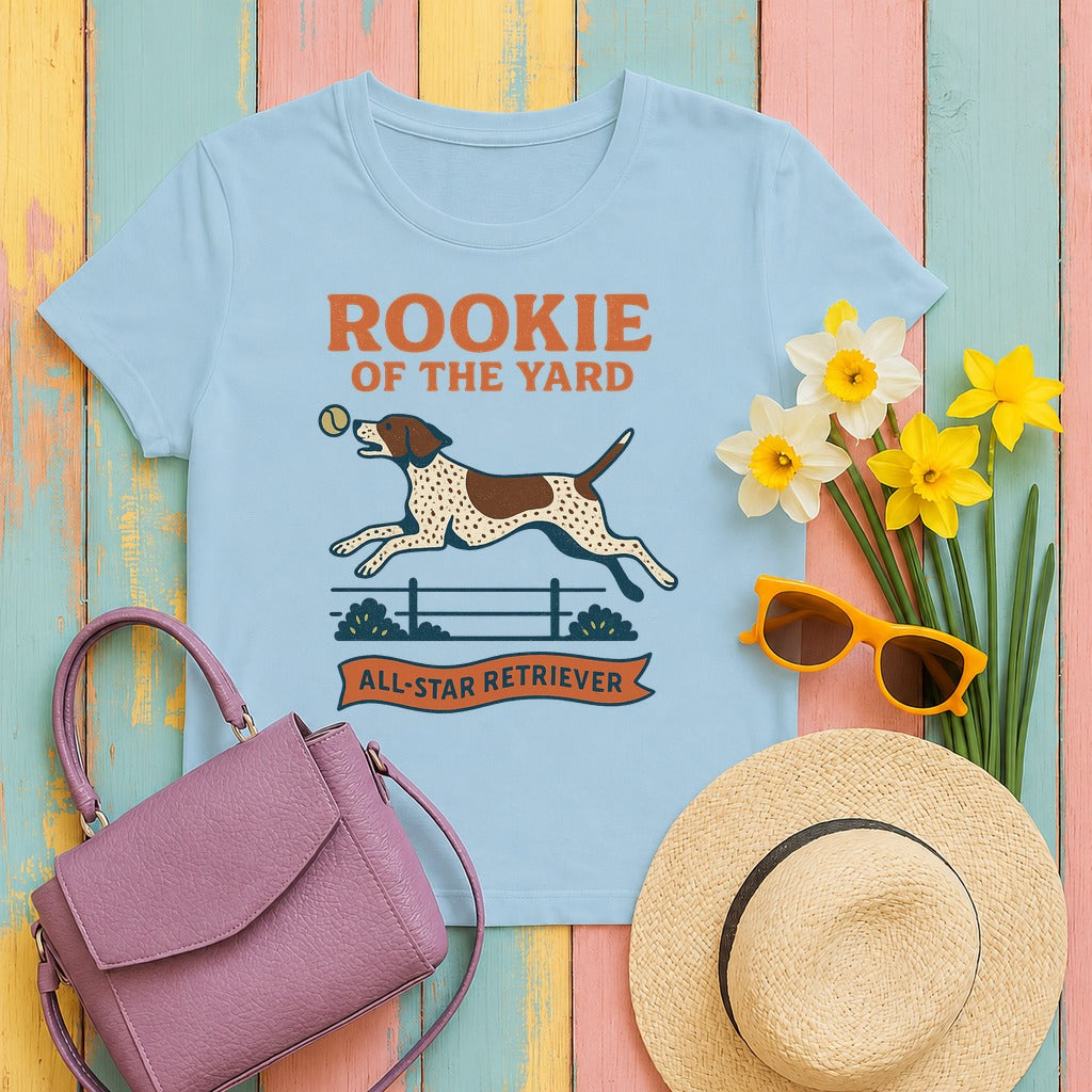 German Shorthaired Pointer Rookie of the Yard T-shirt in Light Blue