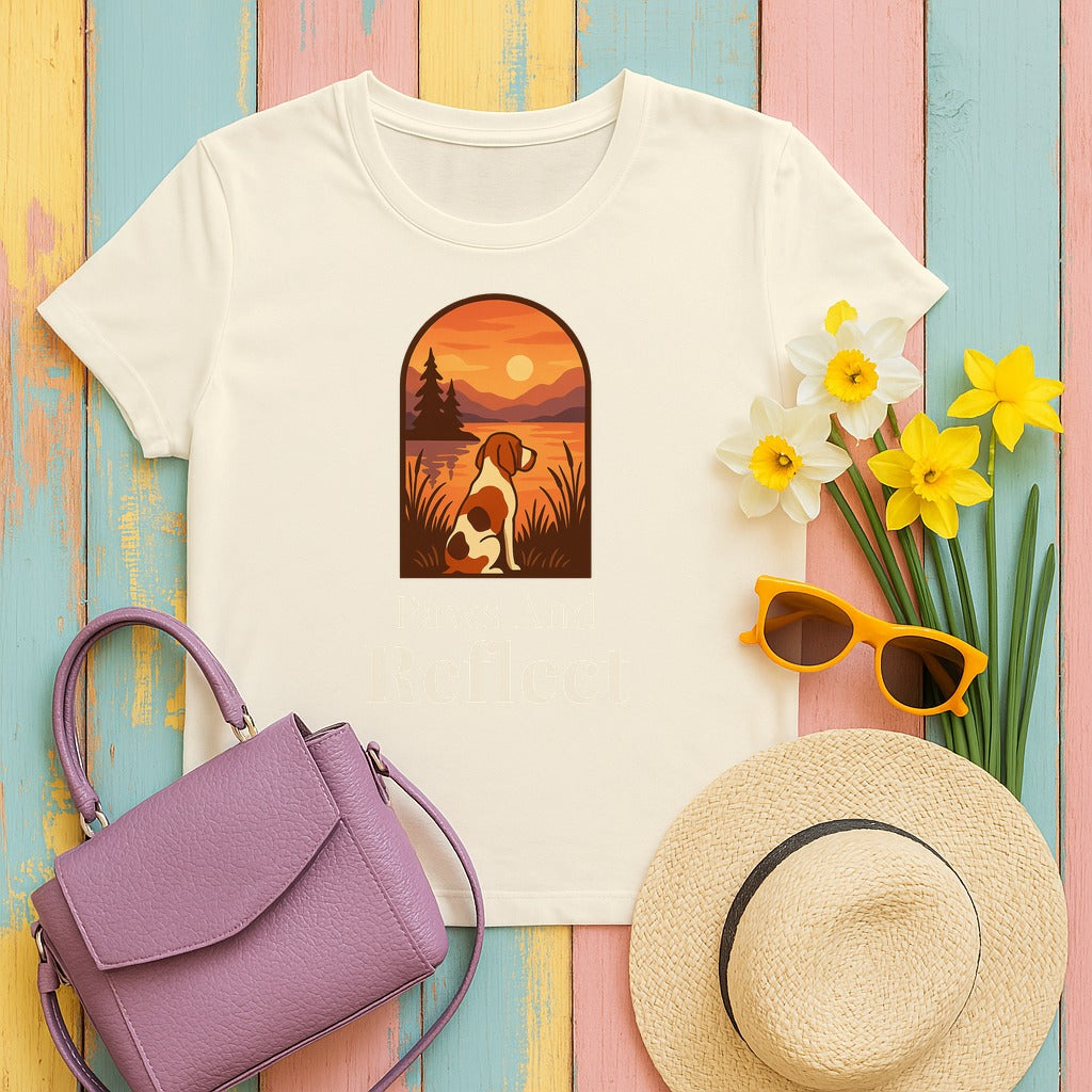 Bracco Italiano Paws and Reflect Tee in Natural