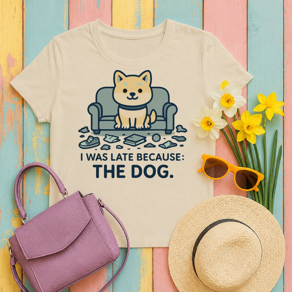 I Was Late Because The Dog Shiba t-shirt