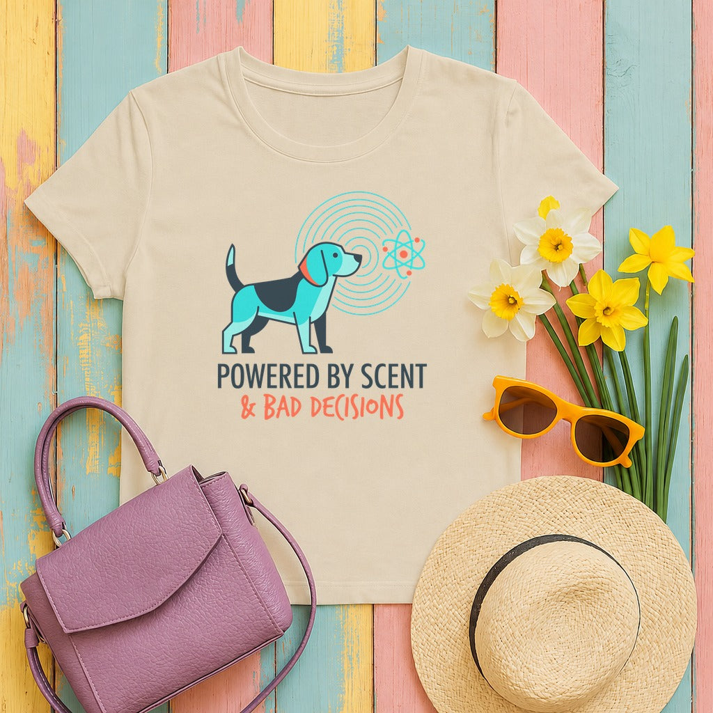 Powered By Scent & Bad Decisions Beagle T-Shirt in Sand