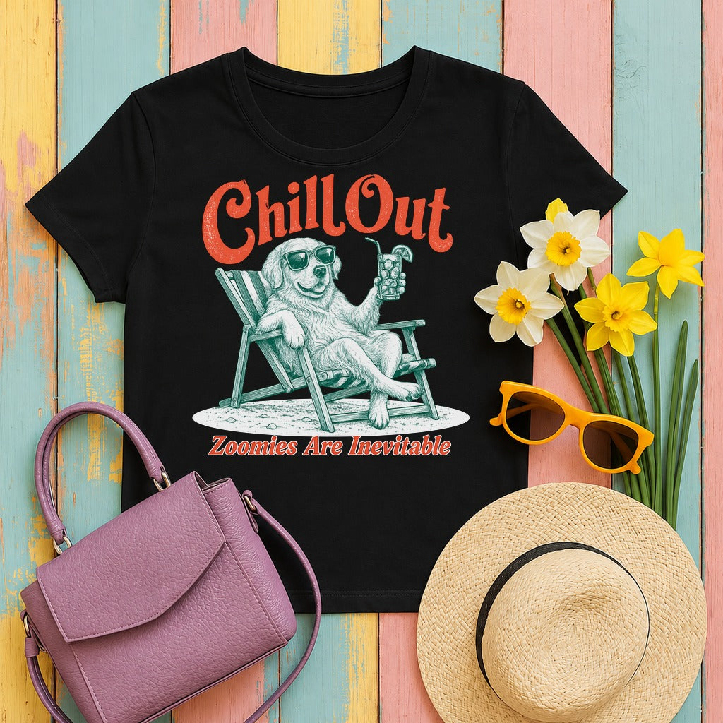 w3hero chill-out-golden-retriever-humor-t-shirt tee flat lay hero v8