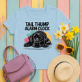 Tail Thump Alarm Clock Black Lab T-Shirt in Light Blue