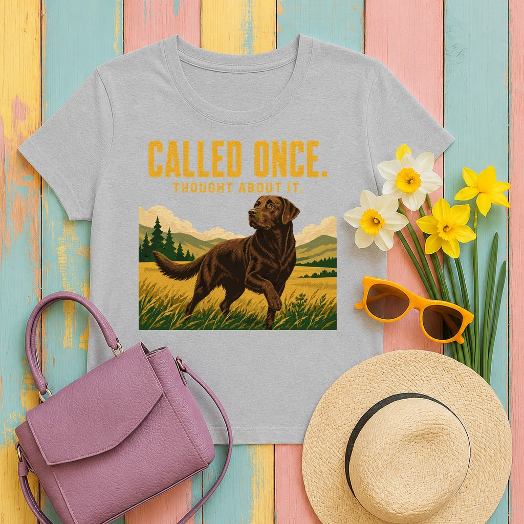 Labrador Retriever — Called Once Lab T-shirt in Sport Grey
