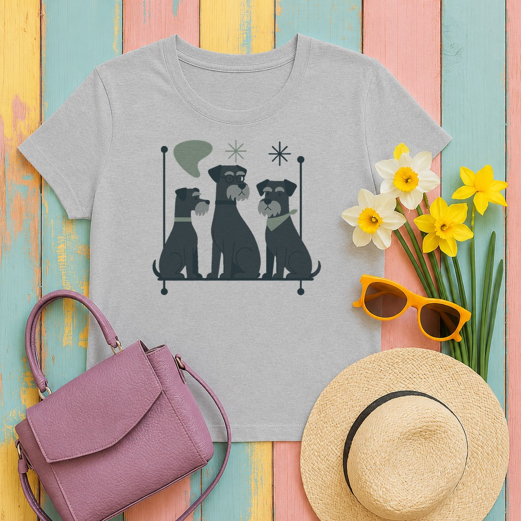 Mid-Century Schnauzer T-Shirt in Sport Grey