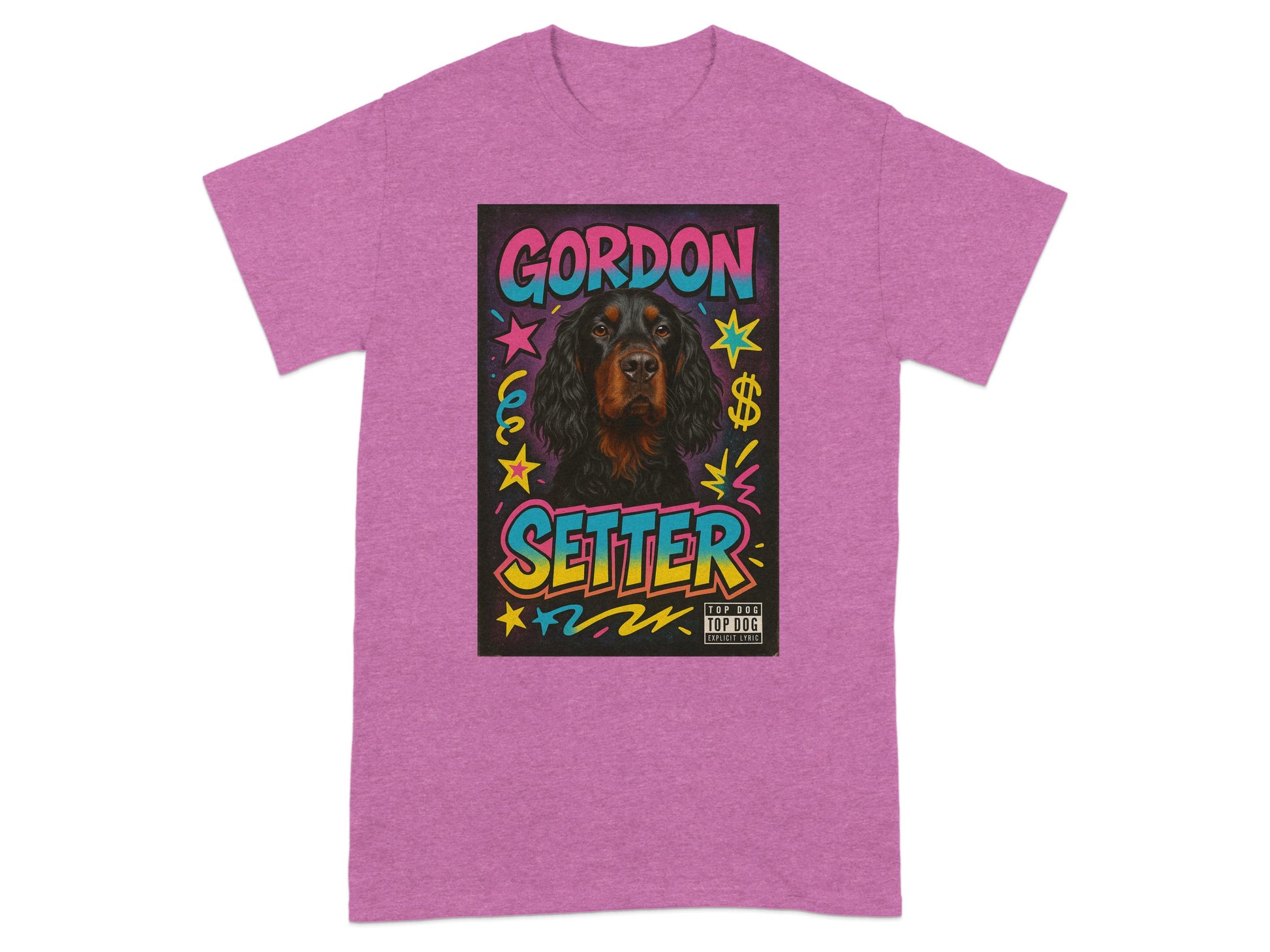 Gordon Setter Colorful Stars Design T-shirt product