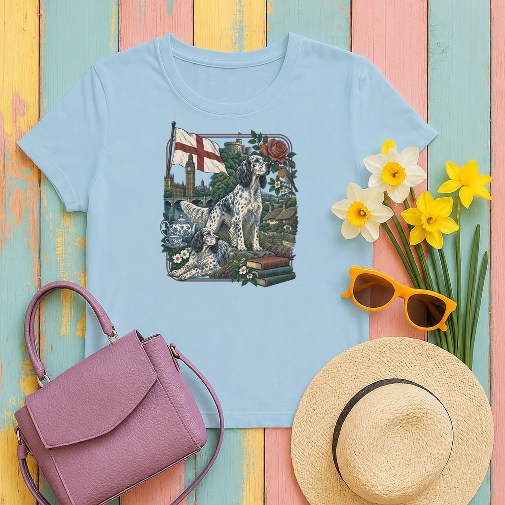 English Setter England Heritage tee, Light Blue