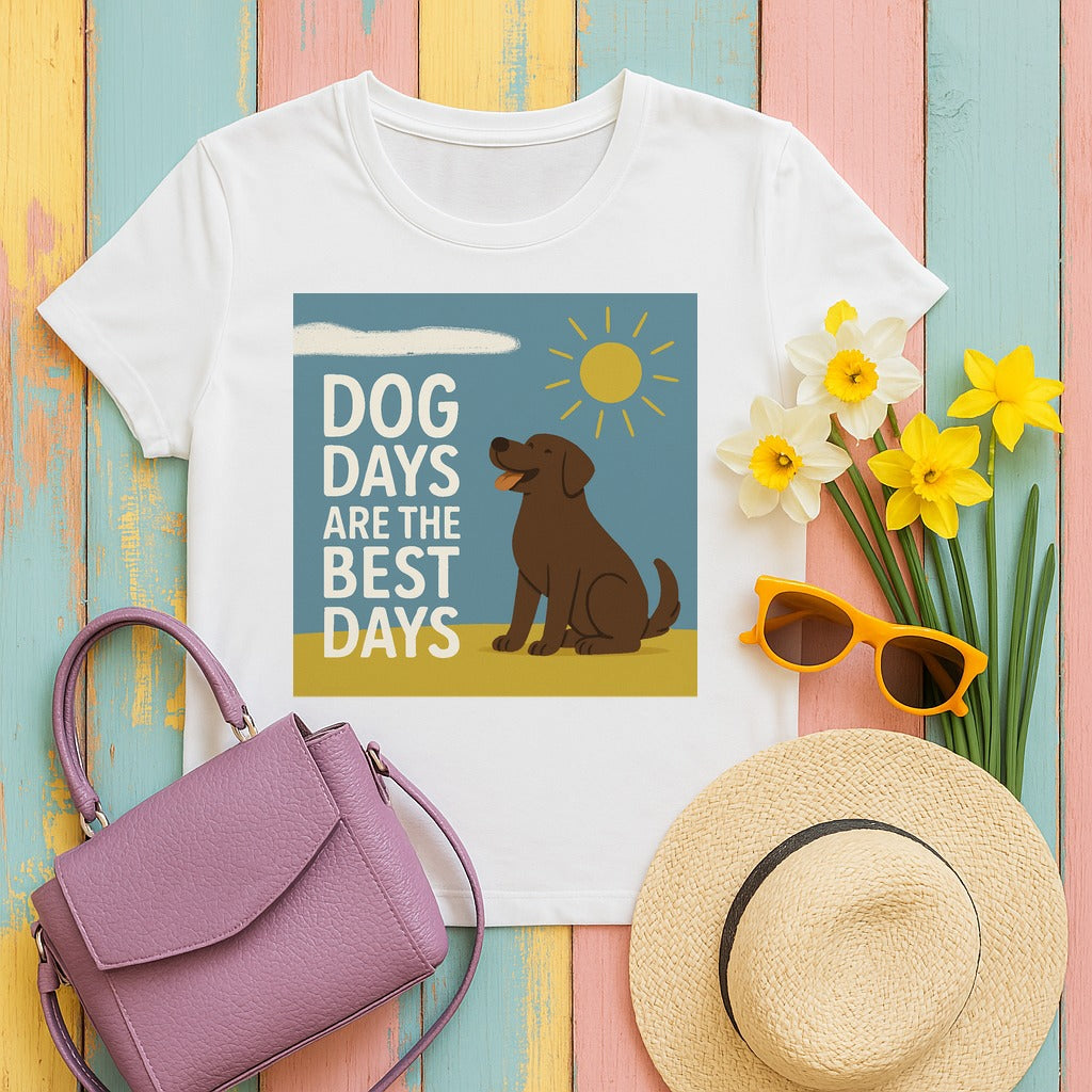 Dog Days Are the Best Days Chocolate Lab T-Shirt in White