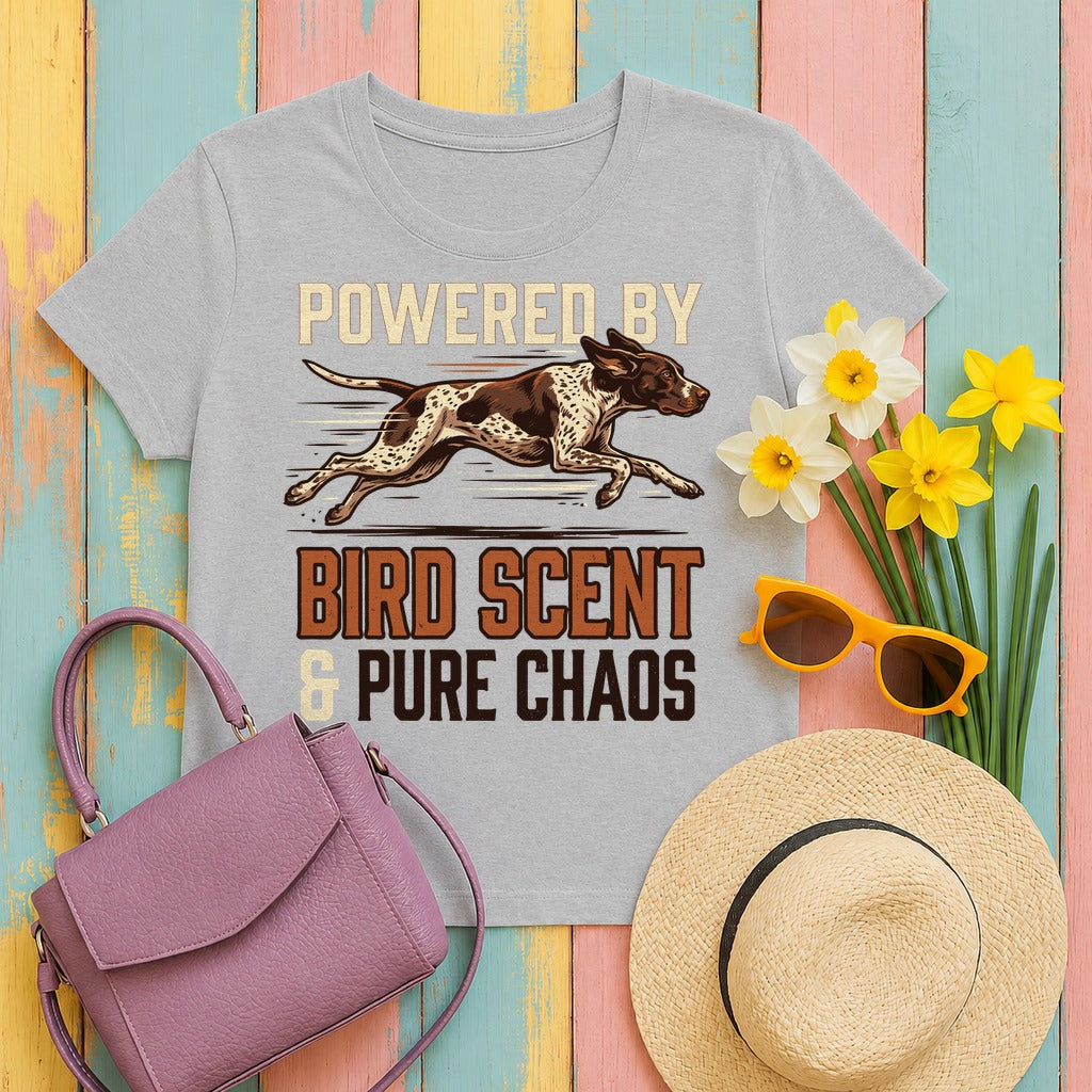 Bird Scent & Chaos German Shorthaired Pointer T-Shirt in Sport Grey