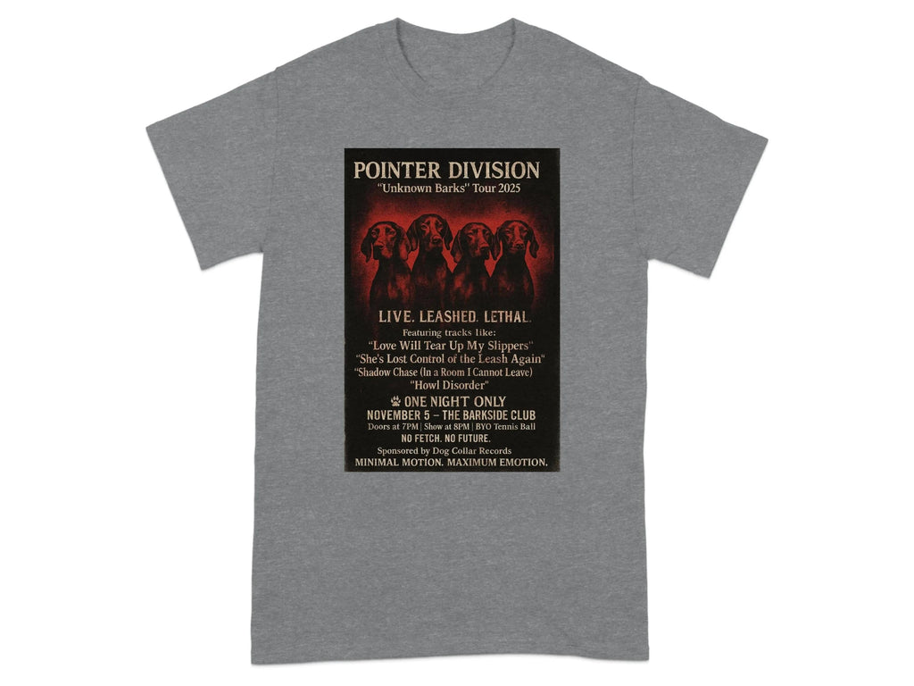 Pointer Division Unknown Barks Tour 2025 Concert T-Shirt Graphite Heather T-shirt