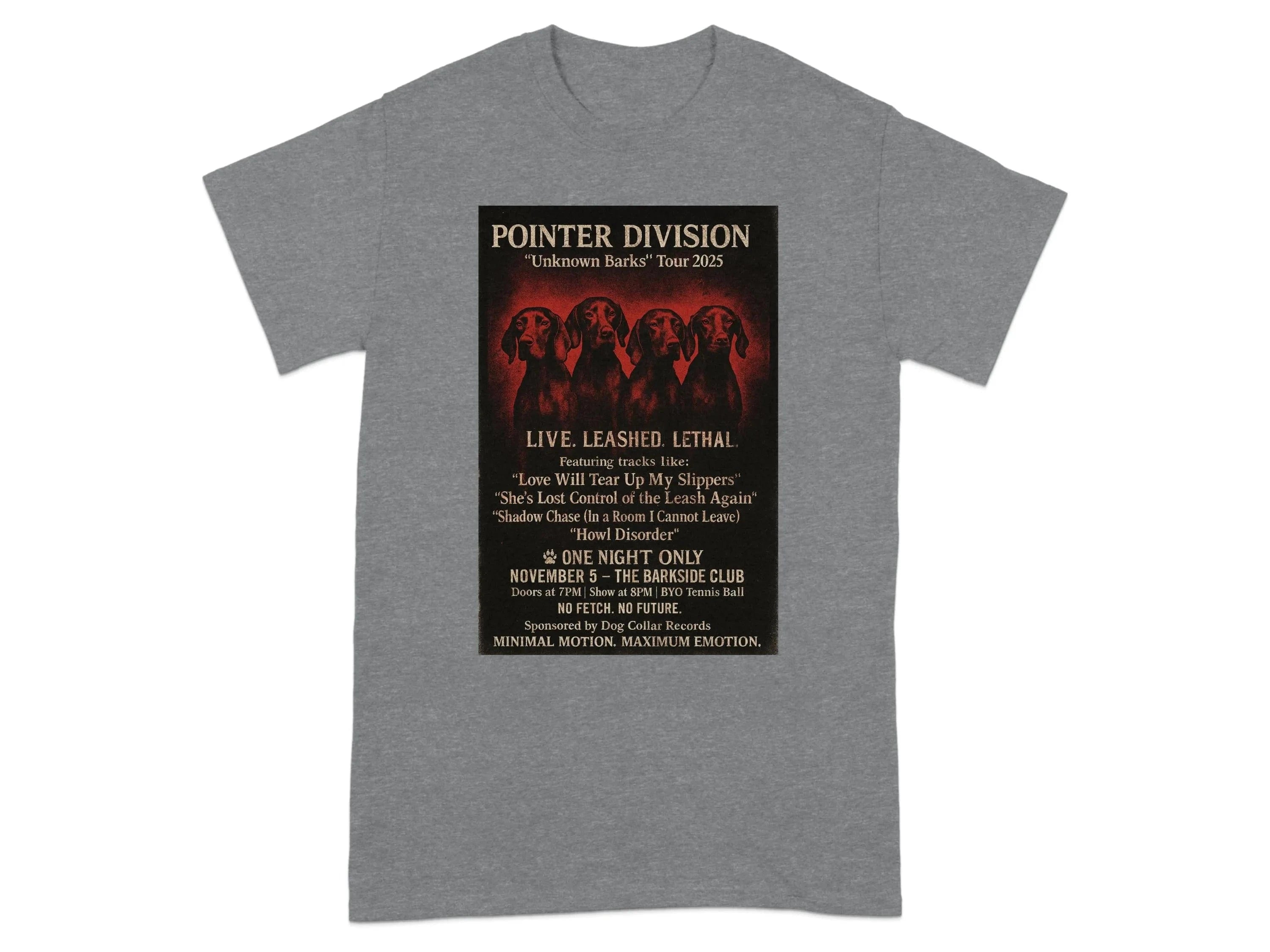 Pointer Division Unknown Barks Tour 2025 Concert T-Shirt Graphite Heather T-shirt