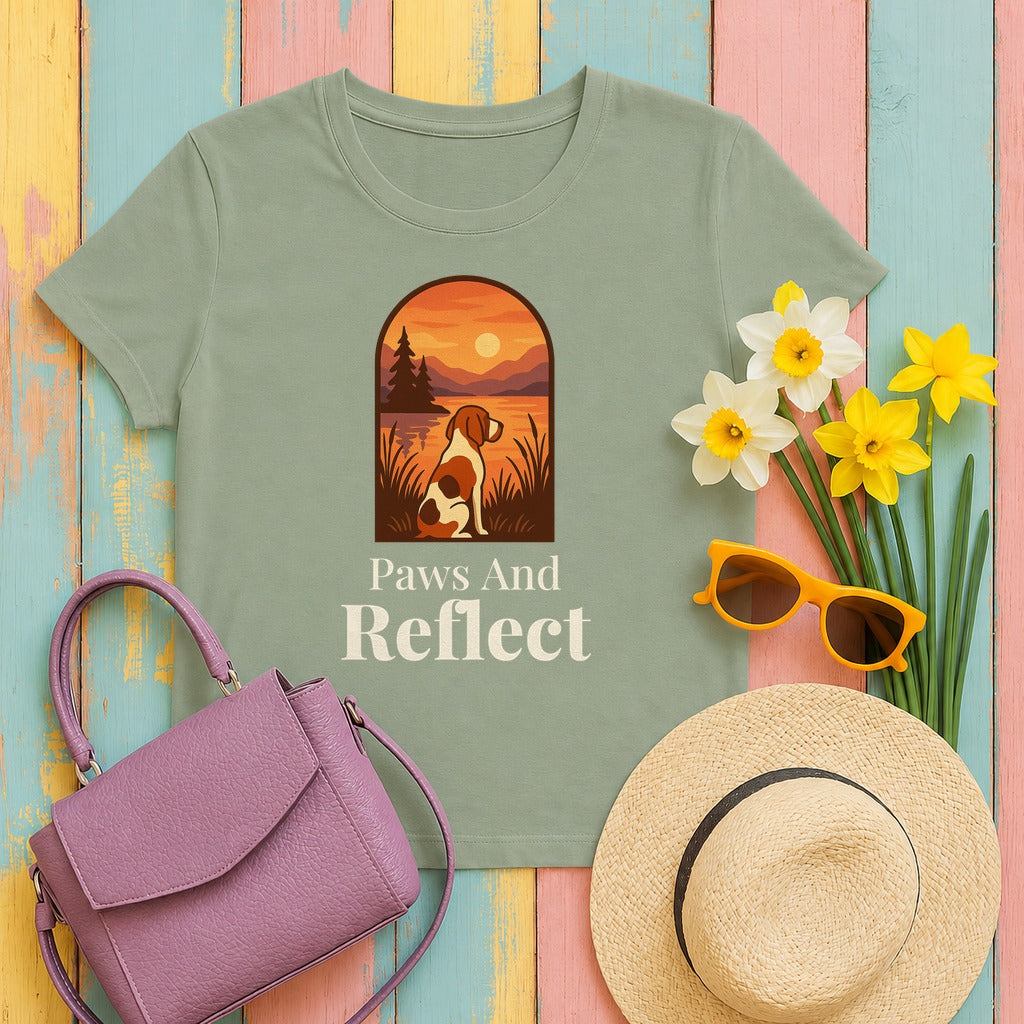 Bracco Italiano Paws and Reflect Tee in Sage