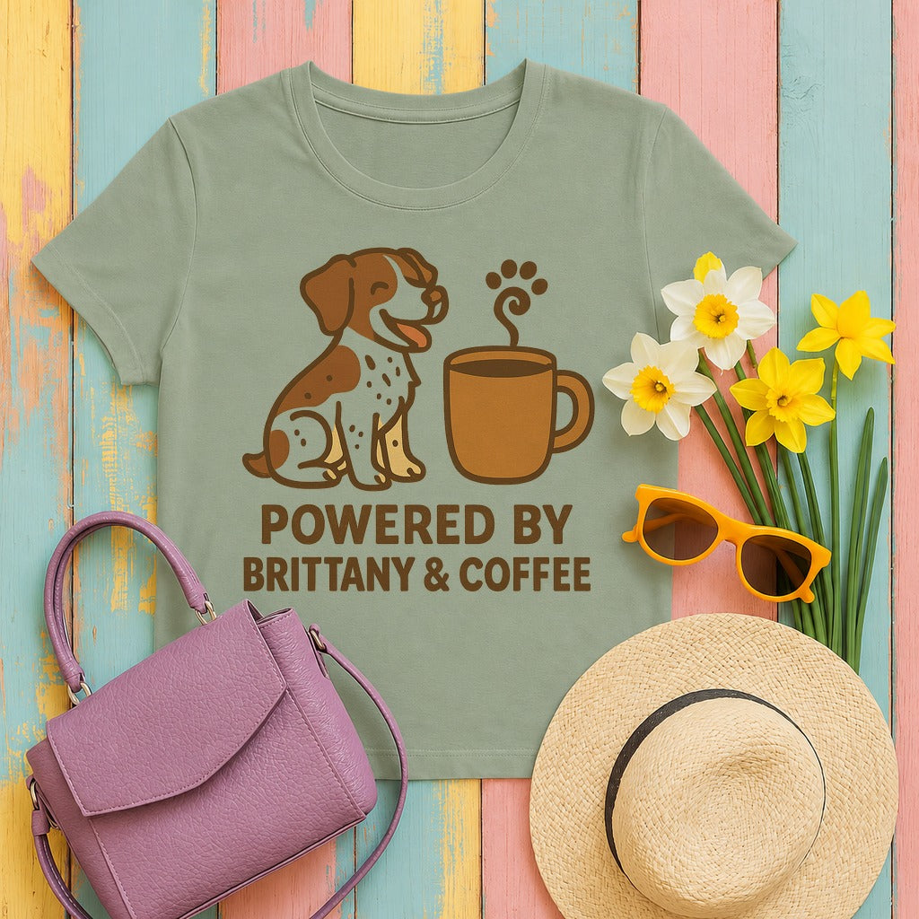 Powered By Brittany and Coffee T-shirt in Sage