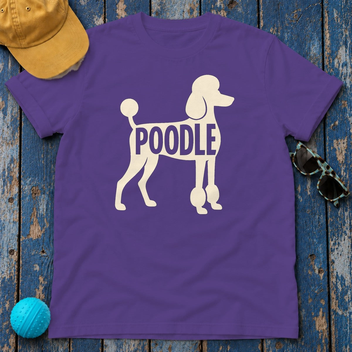 Poodle Pride Text Art T-Shirt in Lilac