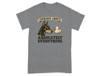 Doberman Pinscher and rubber duck with "SERIOUS ABOUT ABSOLUTELY EVERYTHING" text.