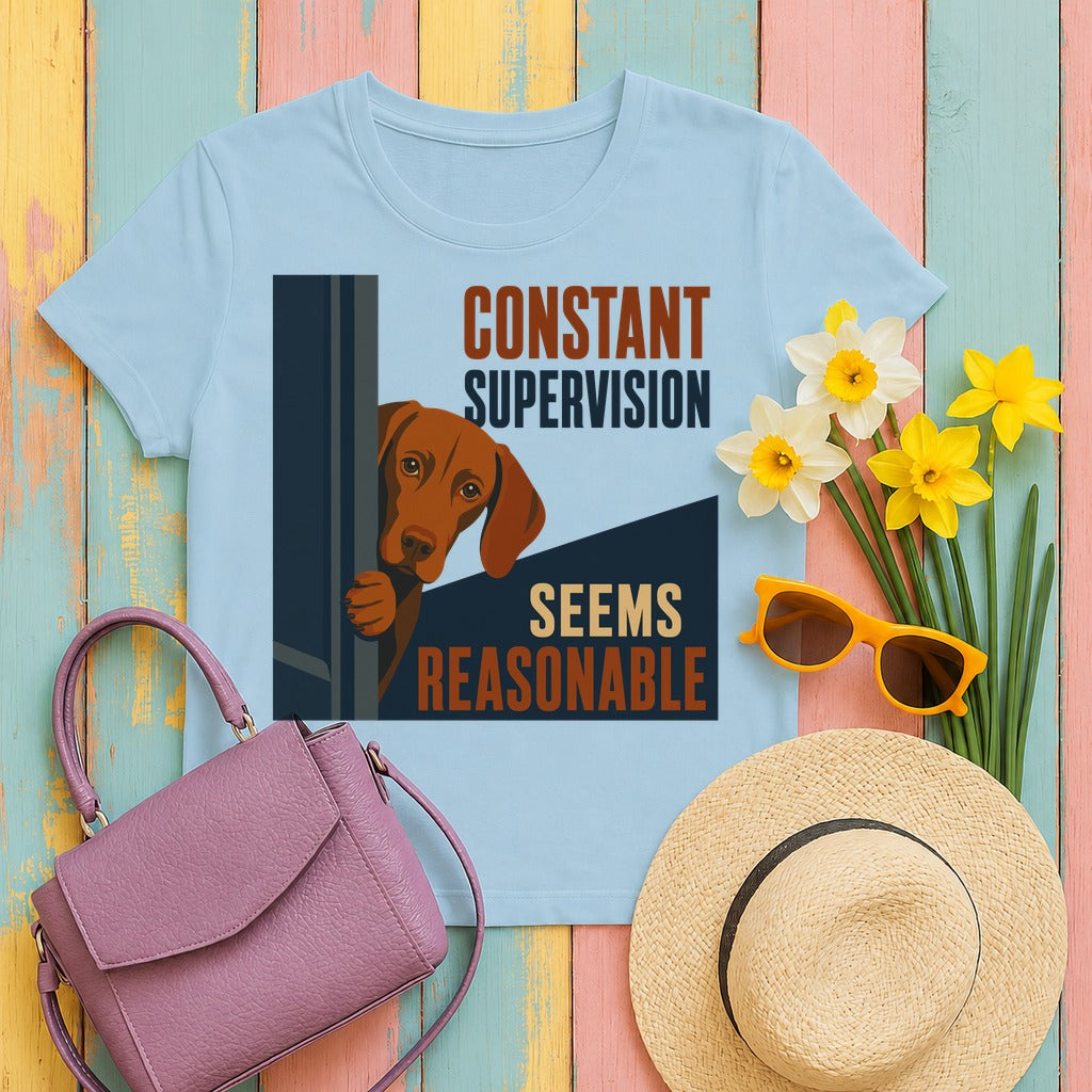 Constant Supervision Vizsla T-Shirt in Light Blue