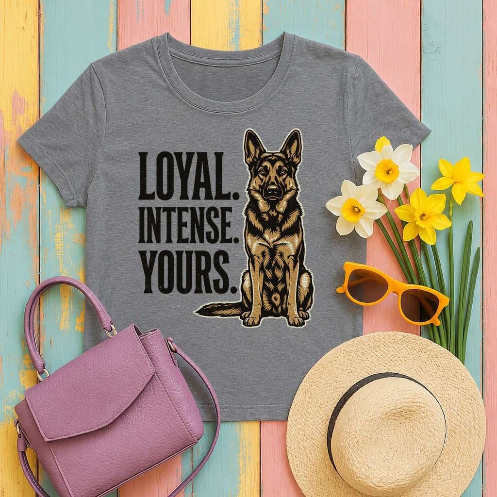 Loyal Spirit German Shepherd Graphic T-Shirt in Graphite Heather