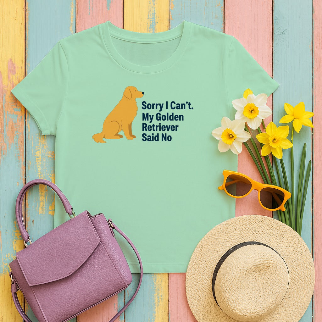 Golden Retriever Said No T-Shirt in Mint Green