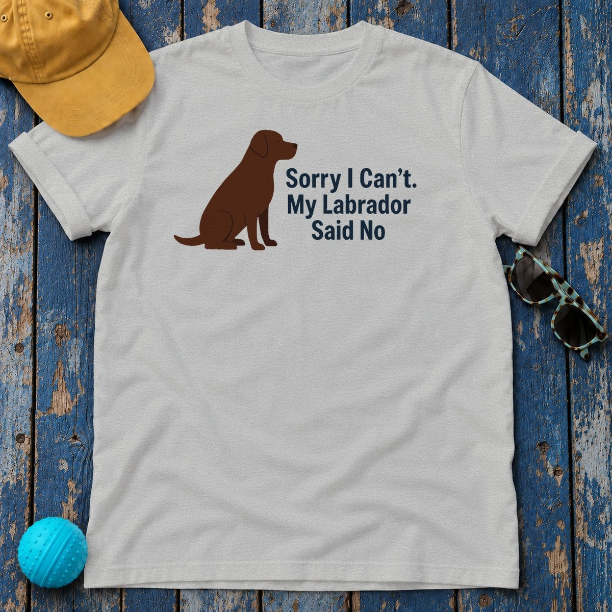 My Labrador Said No Statement T-Shirt in Sport Grey