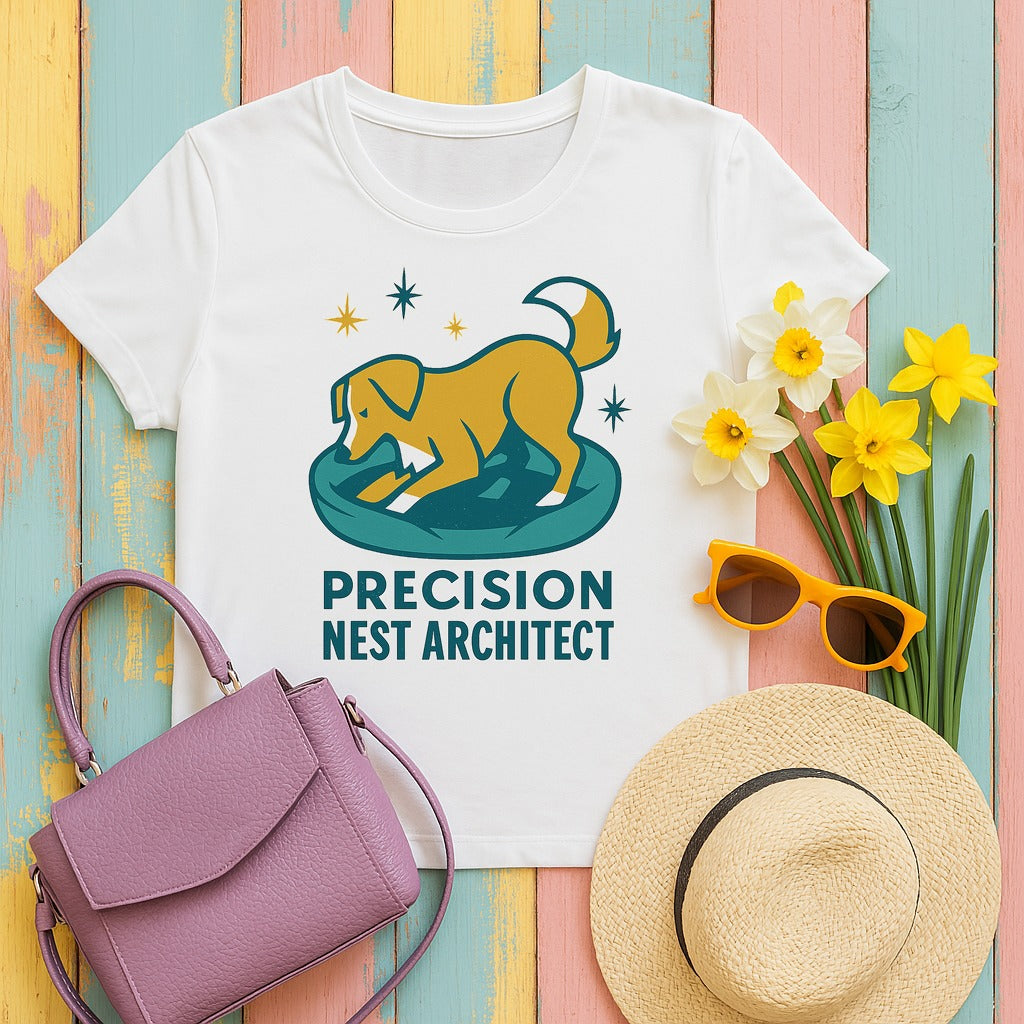 Nova Scotia Duck Tolling Retriever Precision Nest Architect T-shirt in White