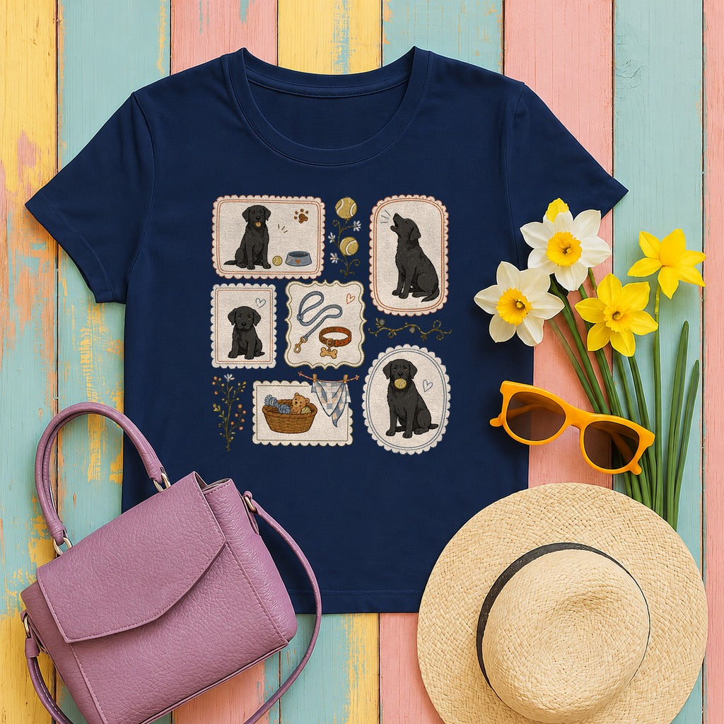 Whimsical Labrador Life T-Shirt in Navy