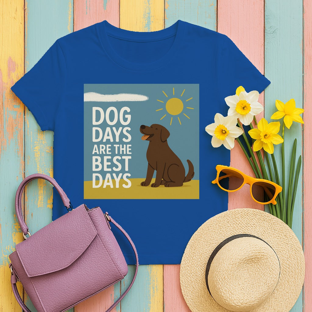 Dog Days Are the Best Days Chocolate Lab T-Shirt in Royal