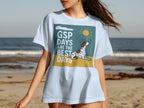 Light blue t-shirt graphic with a Dalmatian dog and "GSP DAYS ARE THE BEST DAYS" text.