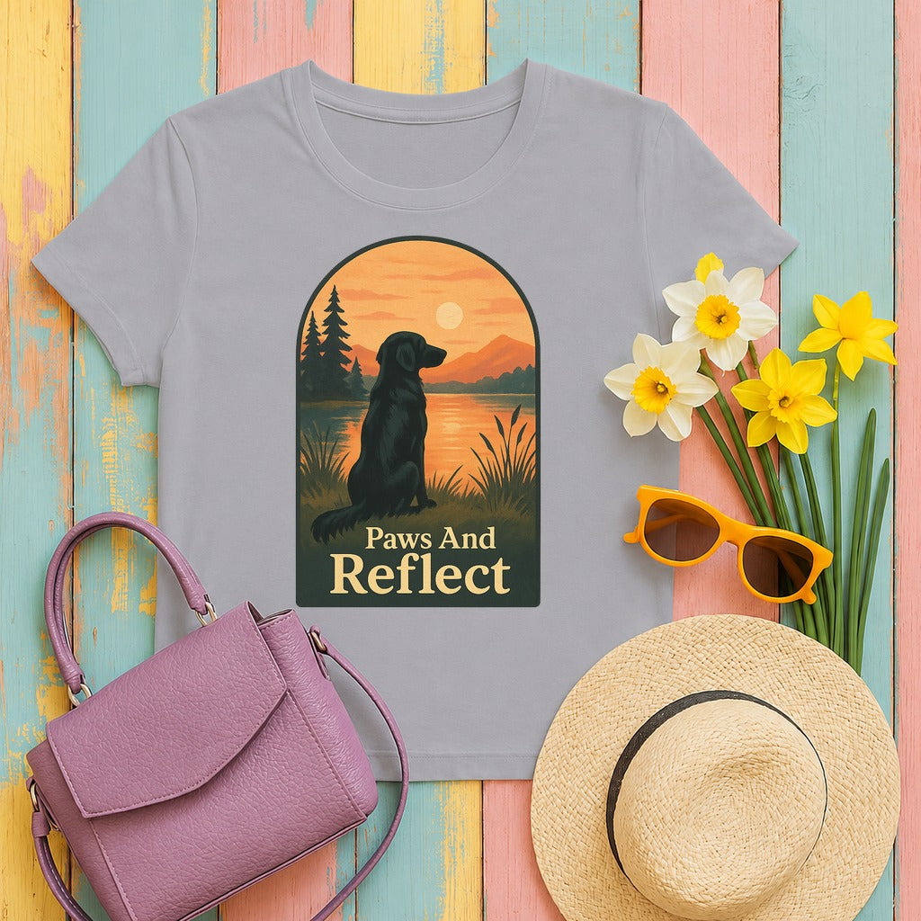Flat-Coat Paws and Reflect Tee in Athletic Heather