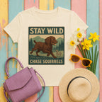 Boykin Spaniel Stay Wild Chase Squirrels Tee
