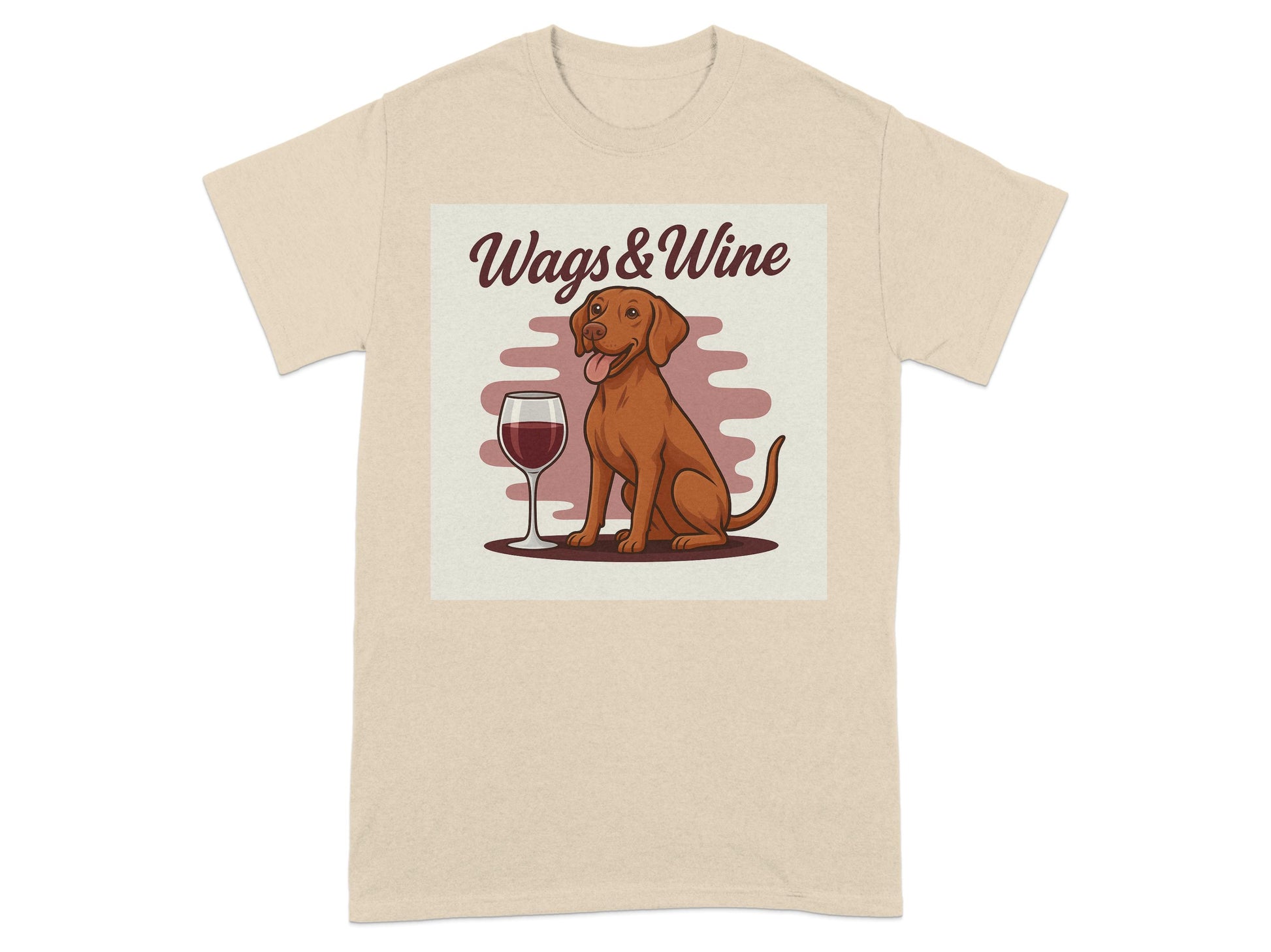 Wags And Wine Graphic Dog Lover Tee Shirt product type