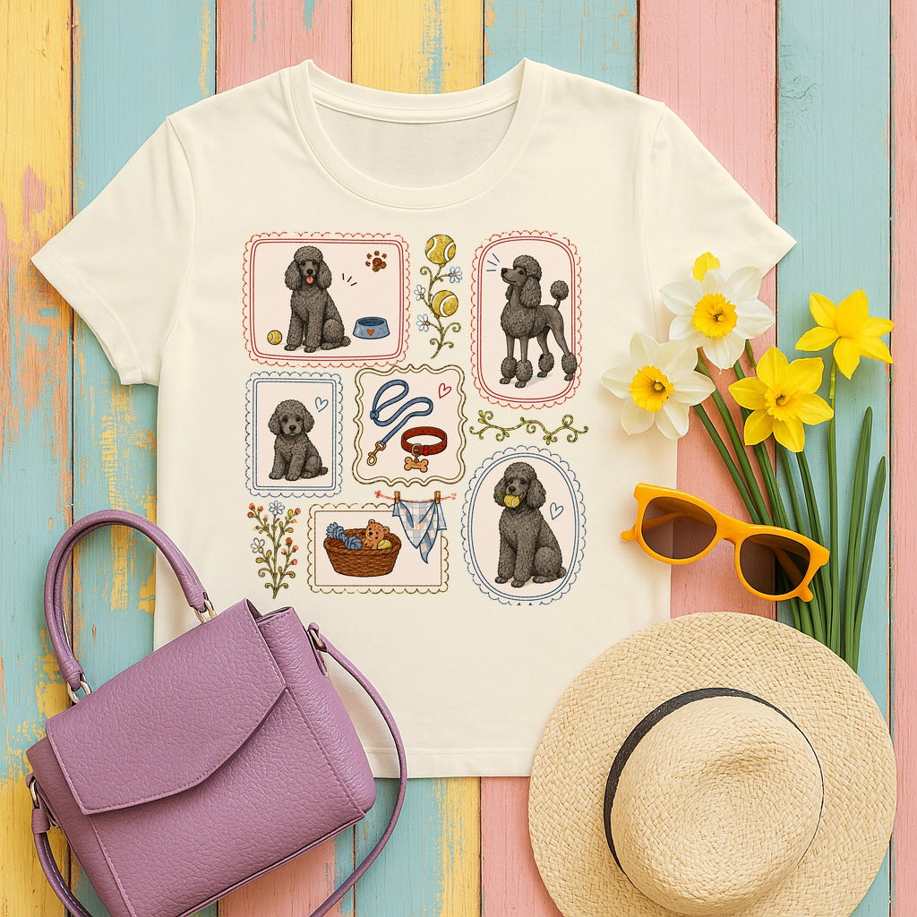 Charming Poodle Life T-Shirt in Natural