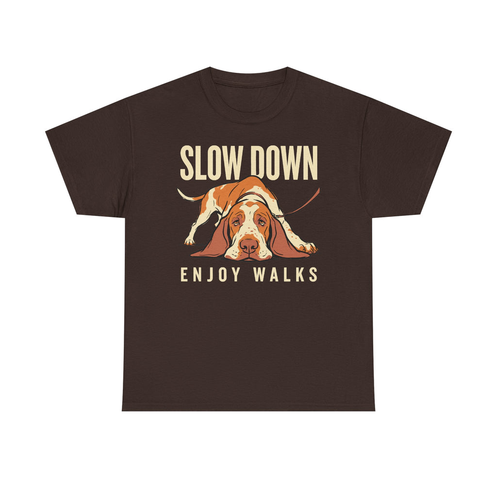 Slow Down, Enjoy Walks Basset Hound T-Shirt