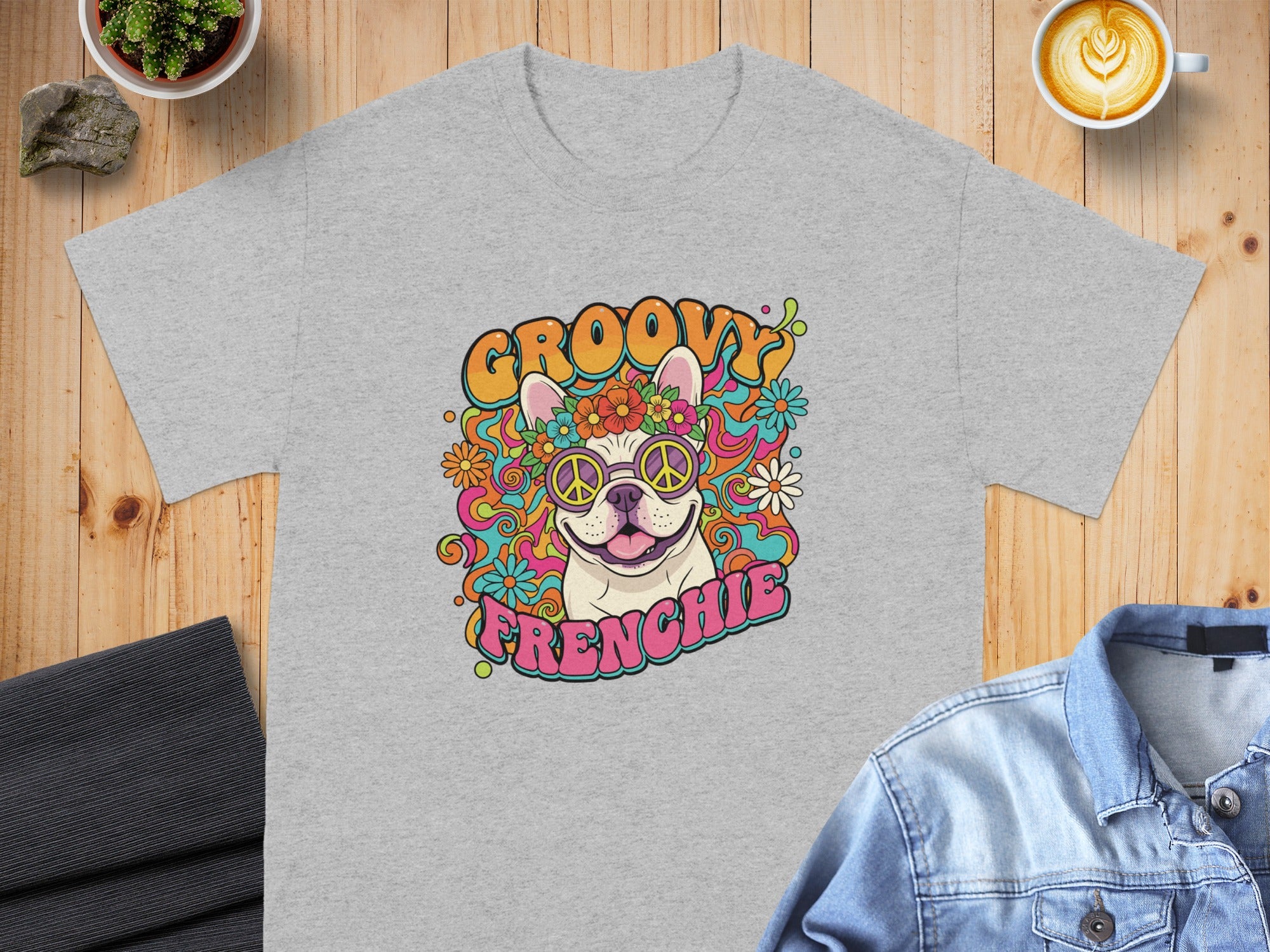Groovy Frenchie Psychedelic Graphic Tee product