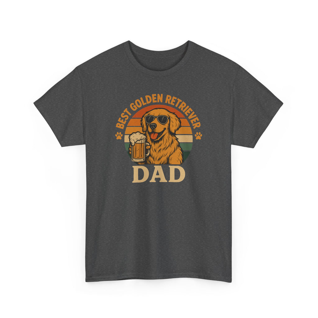 Best Golden Retriever Dad with Beer and Shades T-Shirt