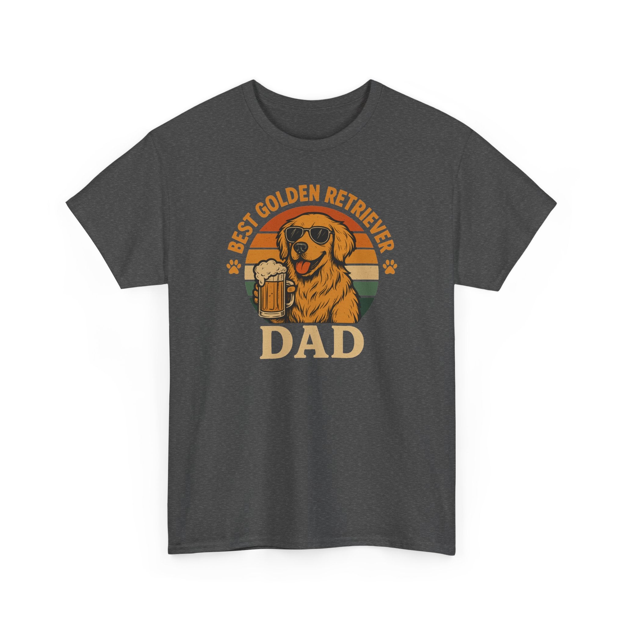 Best Golden Retriever Dad with Beer and Shades T-Shirt