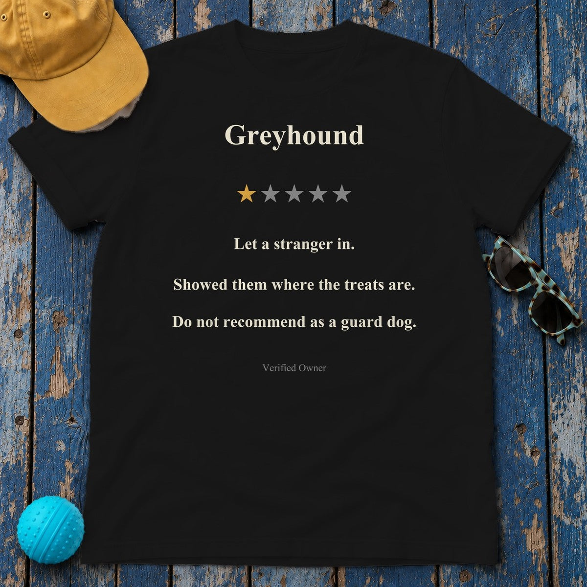 Greyhound One-Star Review Tee in Black
