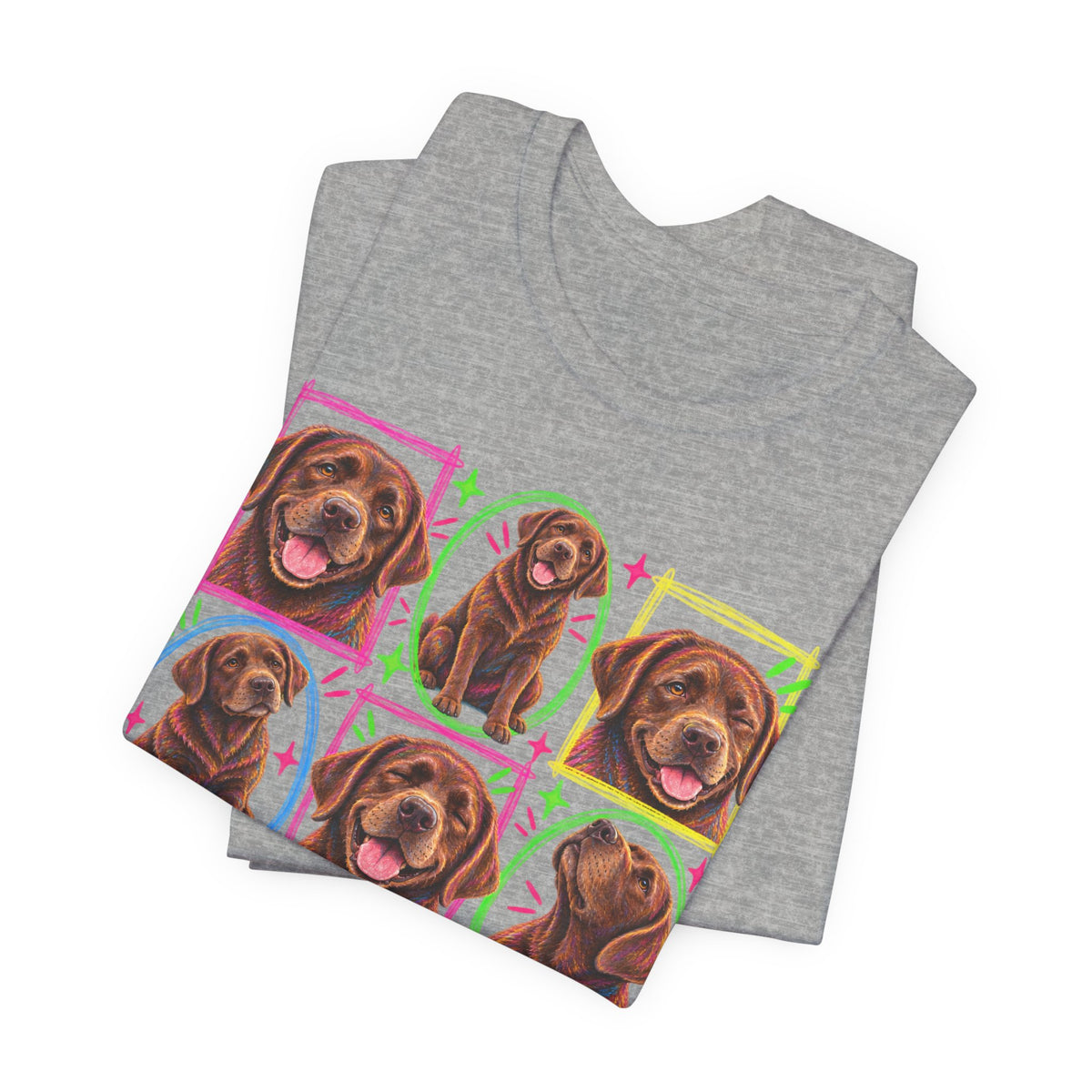 Neon Chocolate Labrador Collage T-Shirt