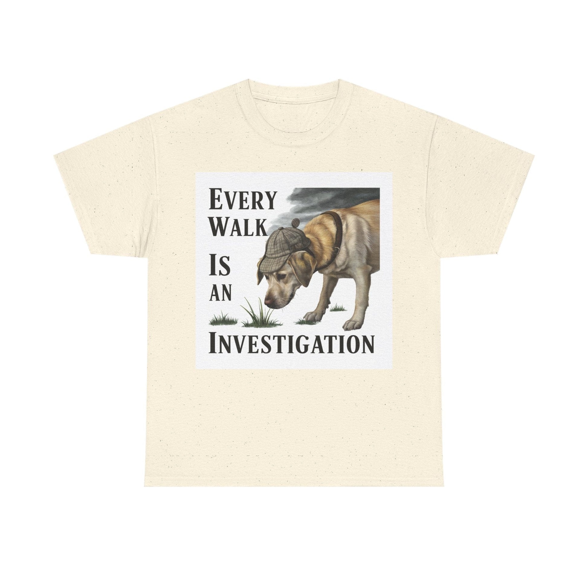 Every Walk is an Investigation Yellow Lab T-Shirt Natural T-Shirt