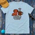 Dachshund & Coffee Power Graphic Tee in Light Blue