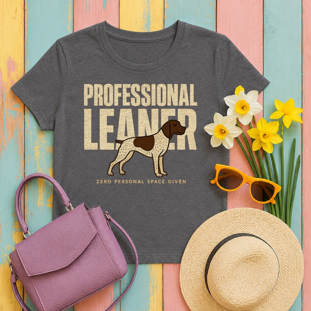 German Shorthaired Pointer Professional Leaner T-shirt in Dark Grey Heather