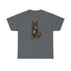 Punk Rock German Shepherd with Skull T-Shirt Design T-Shirt