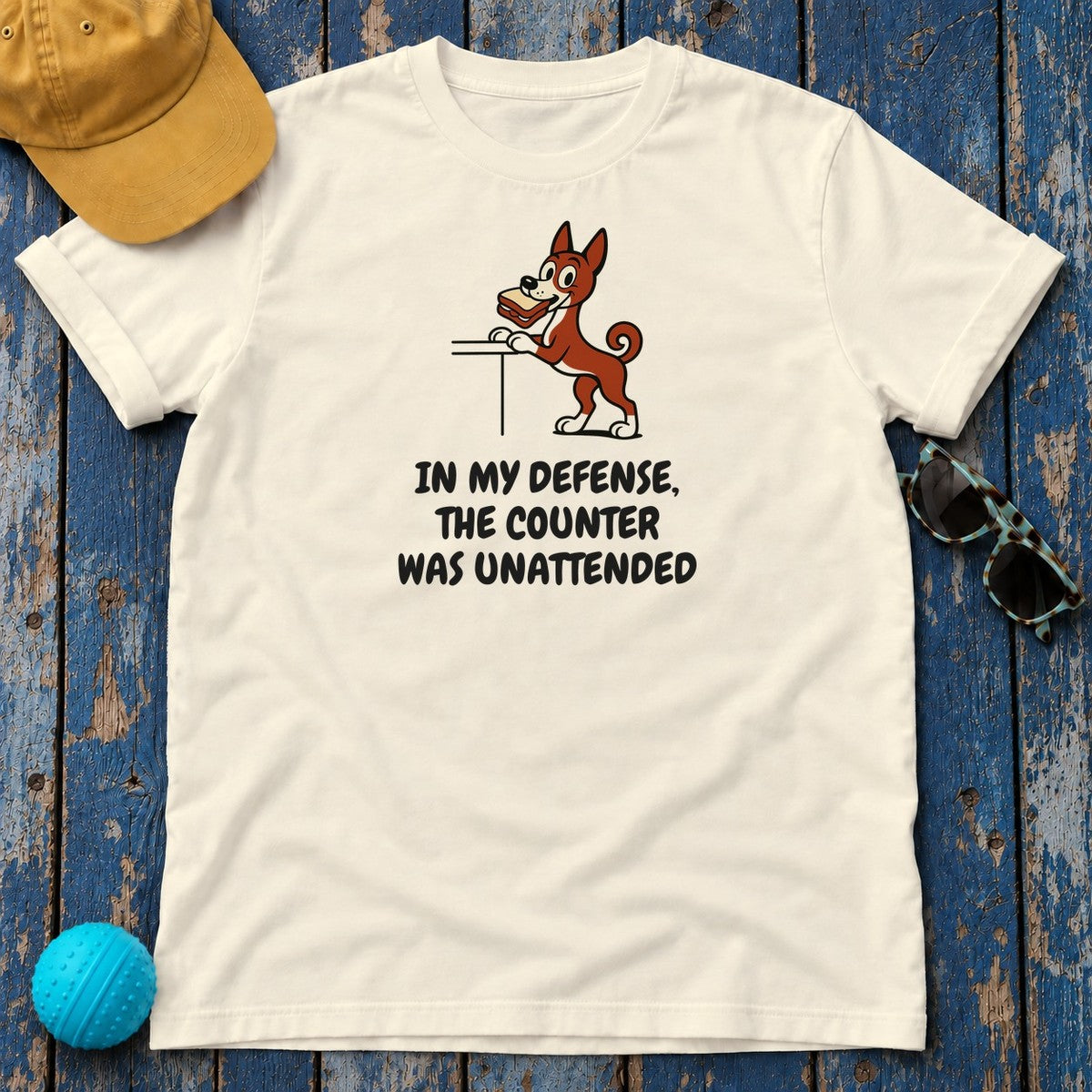 Basenji Counter Was Unattended Tee in Natural