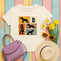 Vintage Schnauzer Collage Graphic T-Shirt in Natural
