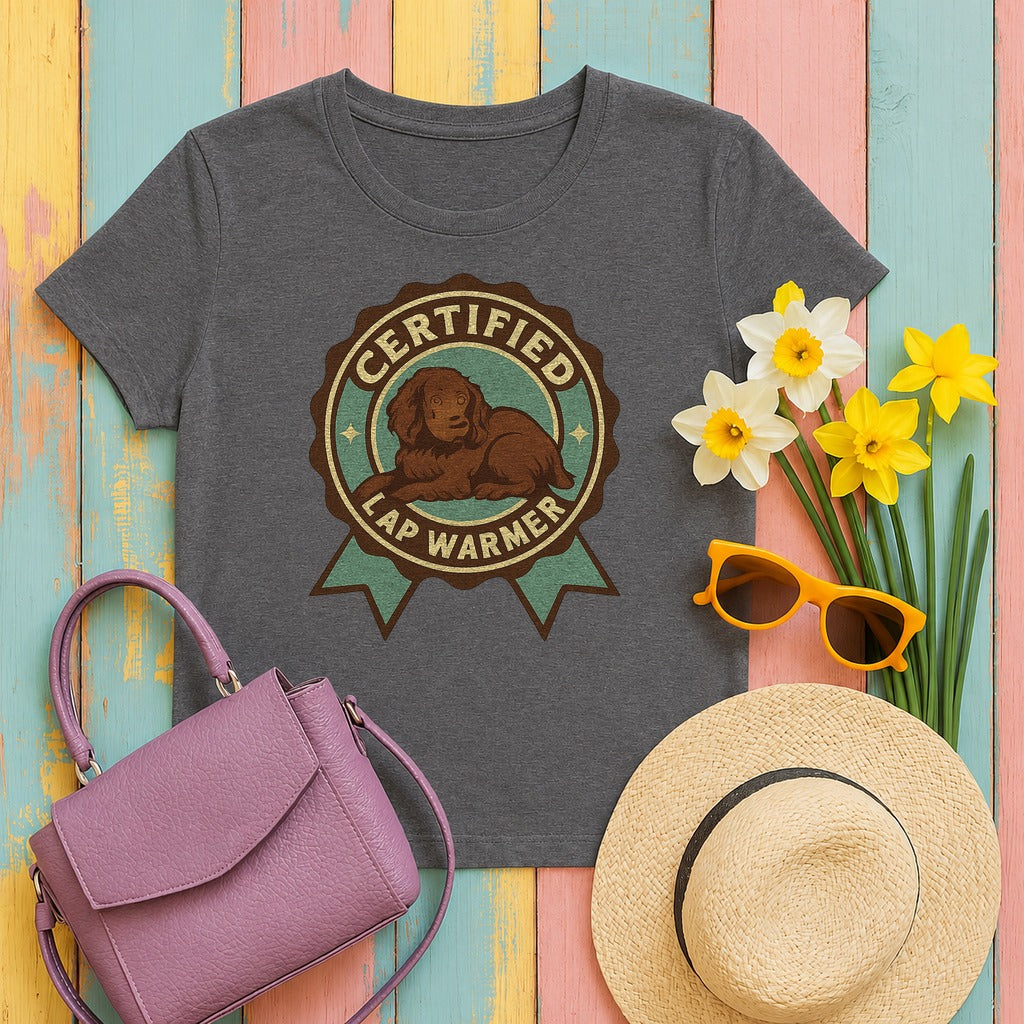 Boykin Spaniel Certified Lap Warmer T-shirt in Dark Grey Heather