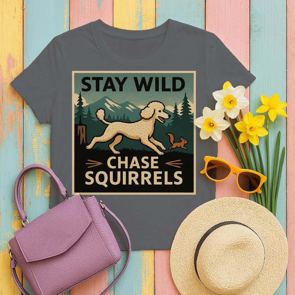 Stay Wild Poodle T-Shirt in Graphite Heather