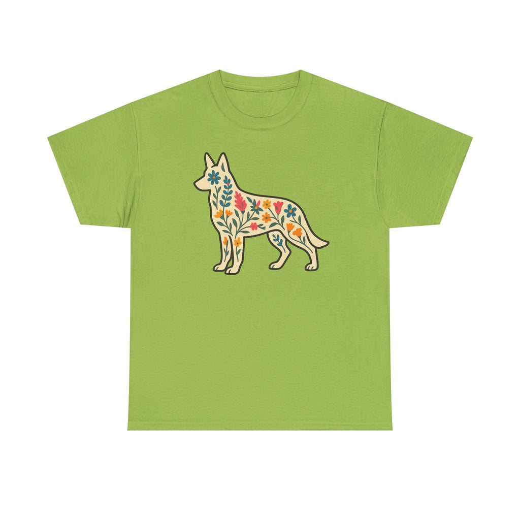 Floral German Shepherd T-Shirt