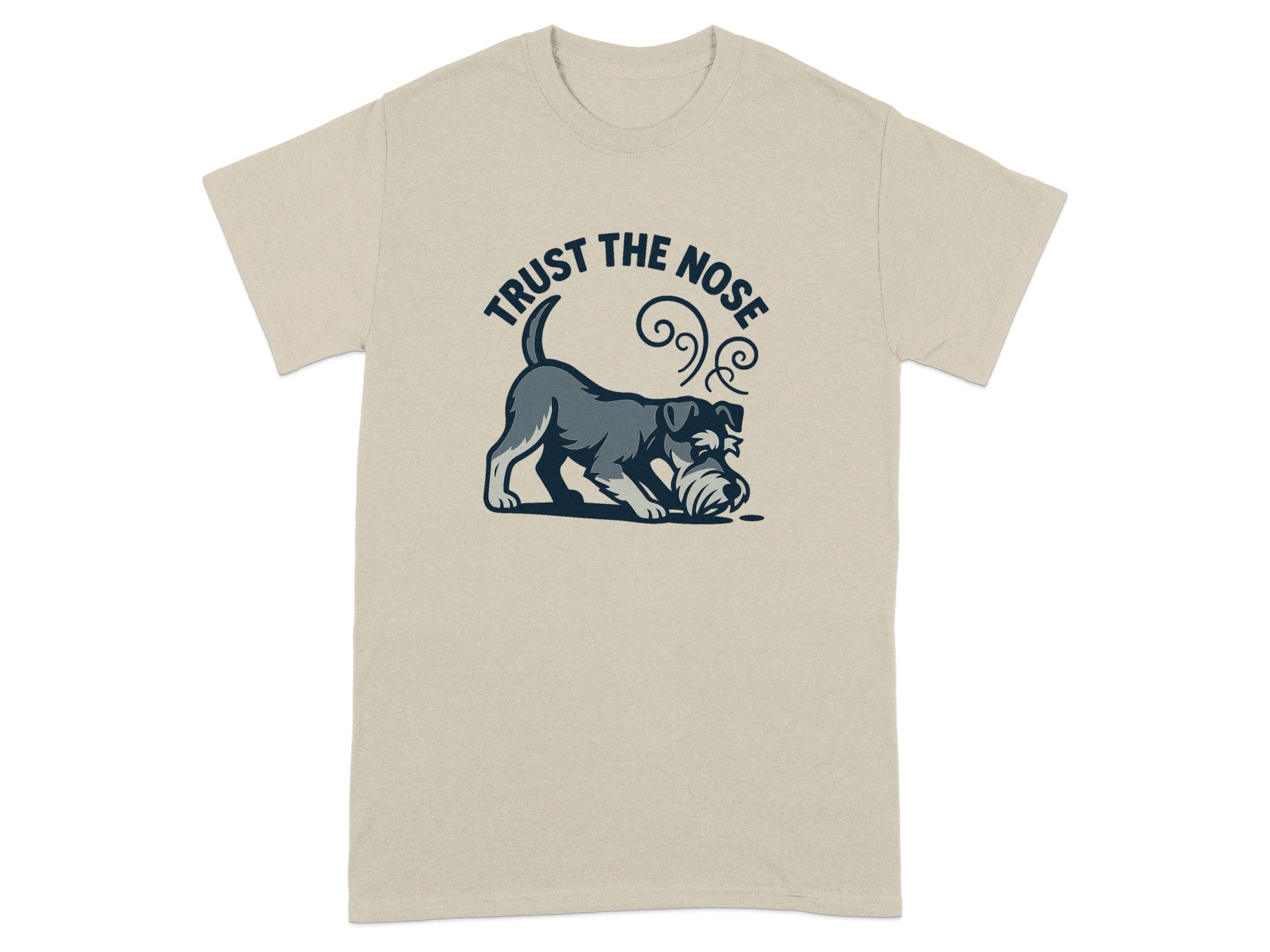 T-shirt with a dog sniffing the ground and text "Trust the Nose".